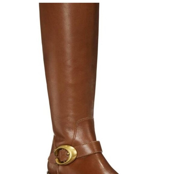 COACH BRYNN SIGNATURE BUCKLE RIDING BOOT SZ 6B Brown - Picture 14 of 14